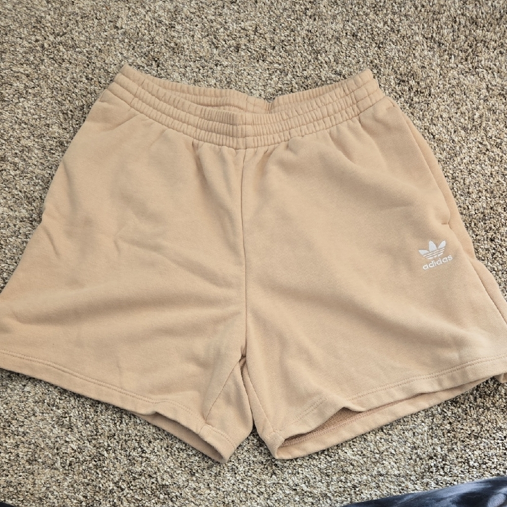 Adidas Tan High Rise Sweat Shorts